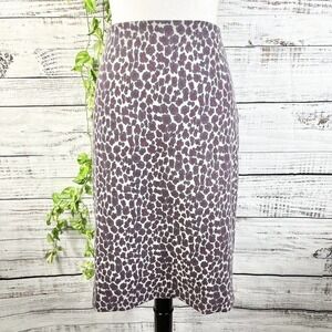 Talbots Skirt size 10 Purple Gray Leopard Cheetah Pencil Ponte Knit Career Suit